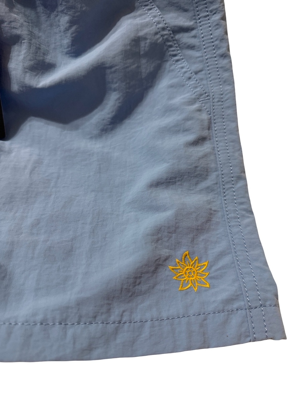 Women’s Alpine Design Serene Blue Pull-On Shorts with Yellow Drawstring - Picture 2 of 5